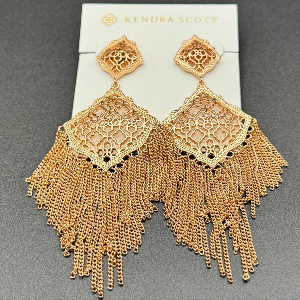 Vintage Rare Kendra Scott “Kimora Fringe” Filigree Statement Gold Luxe Edition
